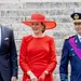 Foto van prins Gabriël, koningin Mathilde en koning Filip bij het Te Deum in 2023.