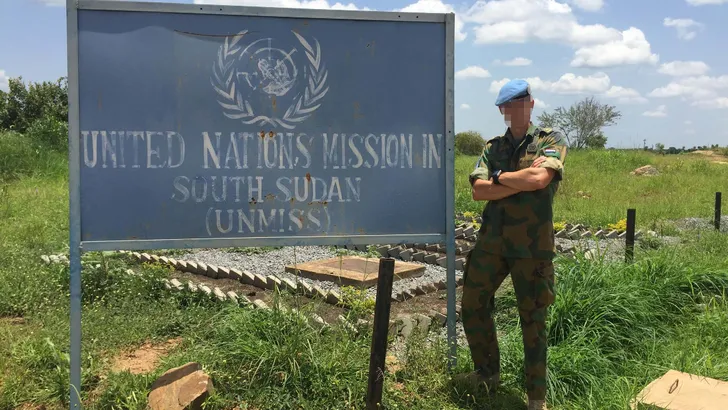 Luitenant-kolonel Eric tijdens zijn missie in Zuid-Soedan