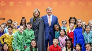 Koningin Máxima en koning Willem-Alexander tijdens de opening van de Koningsspelen 2025 in Roosendaal.