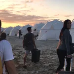 De tenten op fyre festival in 2017