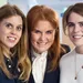 Foto van prinses Beatrice, hertogin Sarah en prinses Eugenie, april 2025.