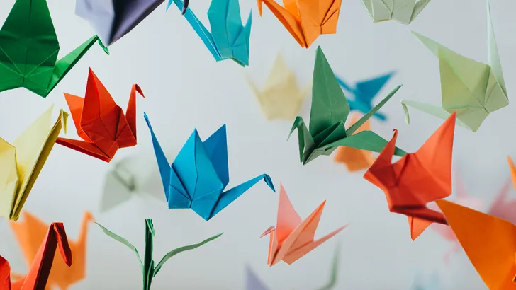 origami kraanvogels 