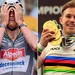 mathieu van der poel tijdens zijn zege in milaan-sanremo en harrie lavreysen na zijn dominantie op het wk baanwielrennen