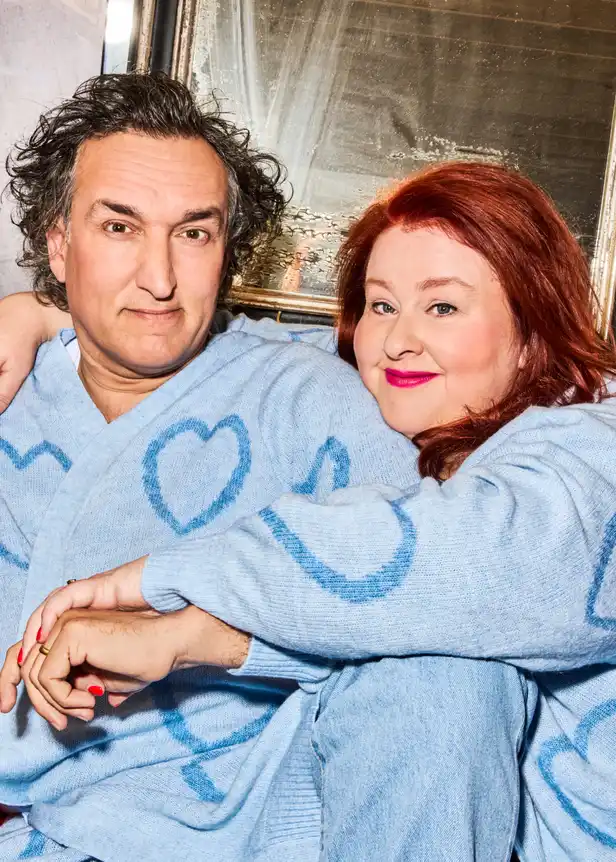 Eva Van der Gucht en Domenico Mertens tijdens shoot voor Nouveau.