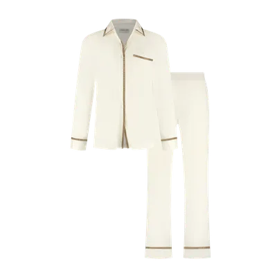 Offwhite met hazel bies