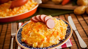 Hutspot met gekaramelliseerde spekjes