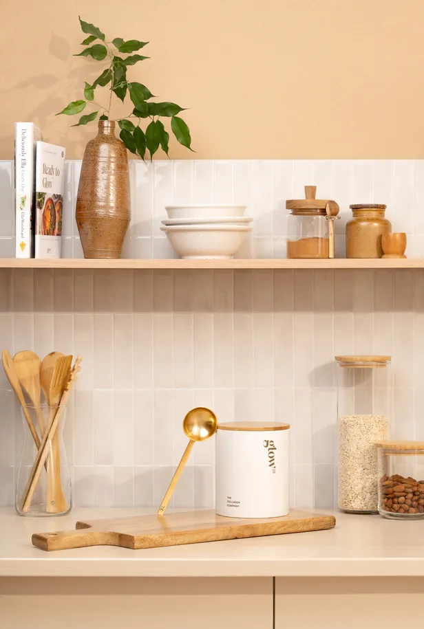 De voorraadpot en gouden maatlepel staat ook nog eens super aesthetic in je keuken 