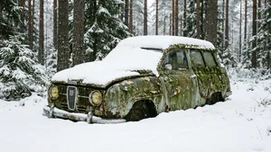 Zweedse monteur wekt zeldzame Saab 95 tweetakt na 55 jaar stilstand in het bos weer tot leven