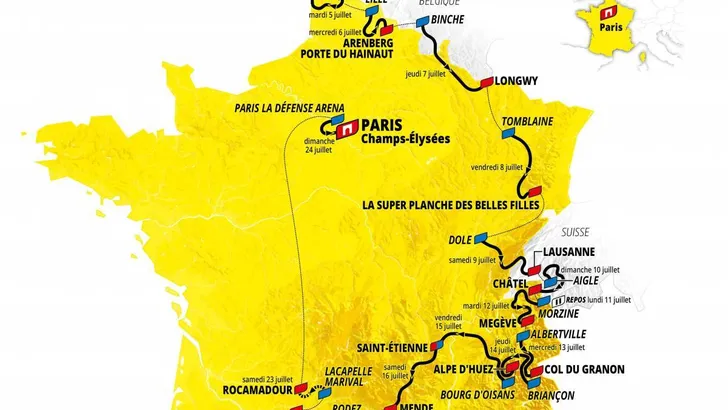 Dit is het parkoers van de Tour de France van 2022