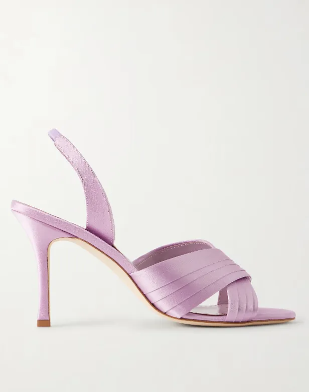 Manolo Blahnik - Viera 90 satin slingback sandals - €850
