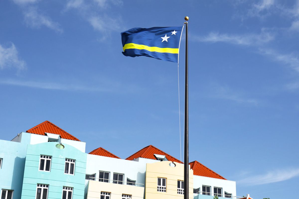 Curaçao prachtige vlag Kleurplaat - Kinderen Kleurplaat