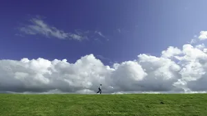 vrouw dijk zomer nederland wandelen