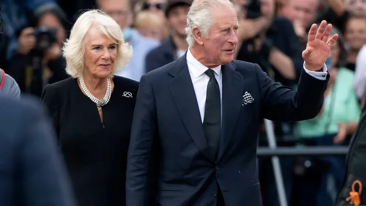 King Charles III arriving at Buckingham Palace