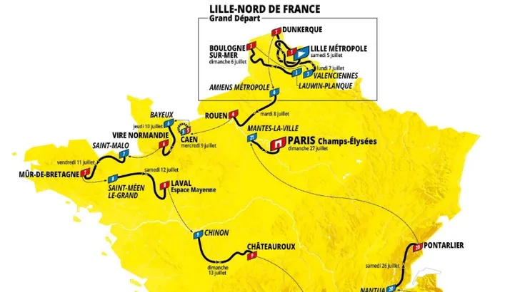map tour de france 2025