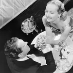 Fred MacMurray and Carole Lombard Holding Hands (Photo by ï¿½ï¿½ John Springer Collection/CORBIS/Corbis via Getty Images)