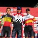 thibau nys, mathieu van der poel en felipe orts op het podium van de wereldbeker van benidorm