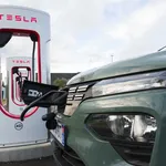 Een laadstation van Tesla