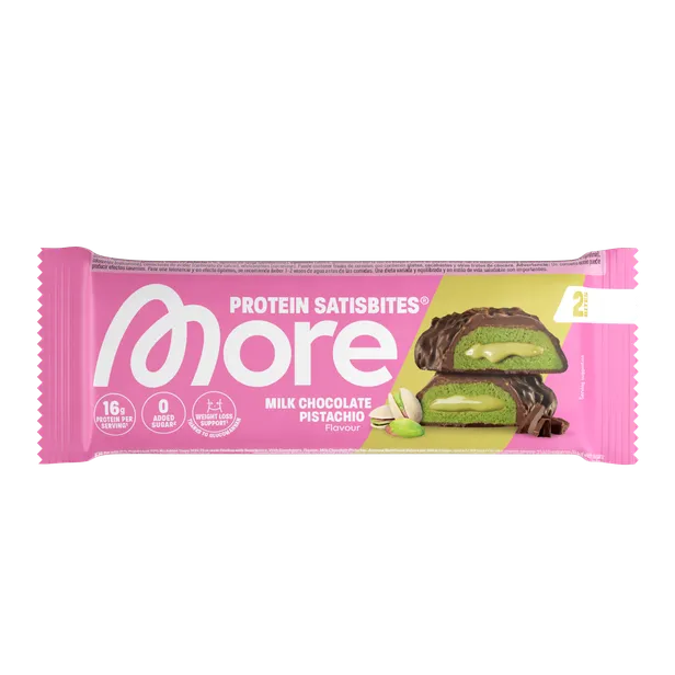 More Protein Satisbites in de smaak Milk Chocolate Pistachio van More Nutrition | €2,99 per stuk