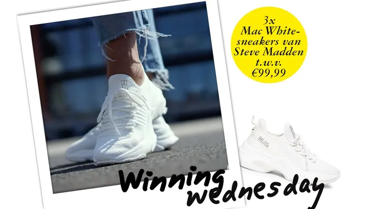 Winning Wednesday: 3x Mac White-sneakers van Steve Madden t.w.v. €99,99