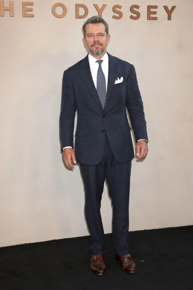 Matt Damon tijdens de première van The Odyssey in New York City 2026. 