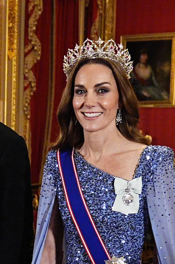 Foto van prinses Kate tijdens het staatsbanket voor de Duitse president, december 2025.