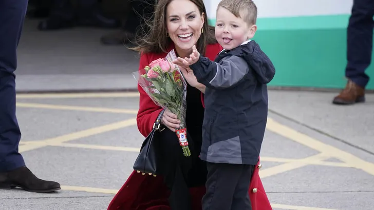 The Prince and Princess of Wales arrive for a visit to the RNLI Holyhead Lifeboat Station