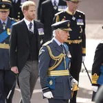 The coffin of Queen Elizabeth II is brought into Westminster Hall