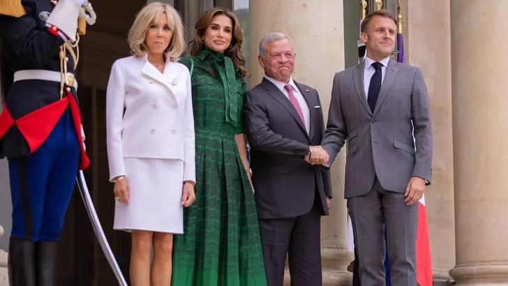 Queen Rania &amp; King Abdullah Visit Paris, France