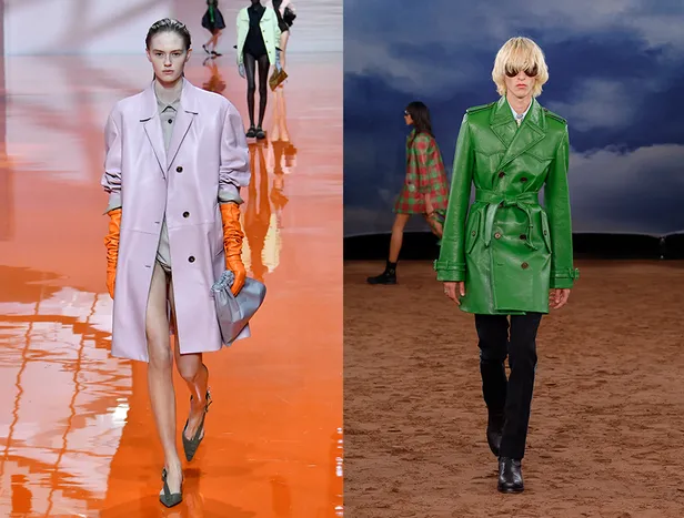 Links: Prada Spring/Summer 2026 | Rechts: Burberry Spring/Summer 2026