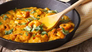 Curry met garnalen