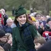 Foto van prinses Kate groet het publiek bij de kerstwandeling te Sandringham, 25 december 2024.