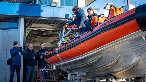 De doop van Clarita bij KNRM Harlingen