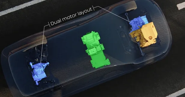 De 2027 Nissan Rogue Hybrid e-POWER wordt uitsluitend aangedreven door twee elektromotoren, waardoor een transmissie overbodig is