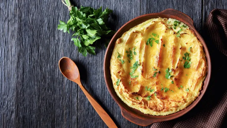 Garlic Parmesan Mashed Potato Casserole, top view