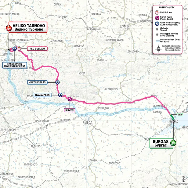 Map Giro d'Italia 2026 etappe 2
