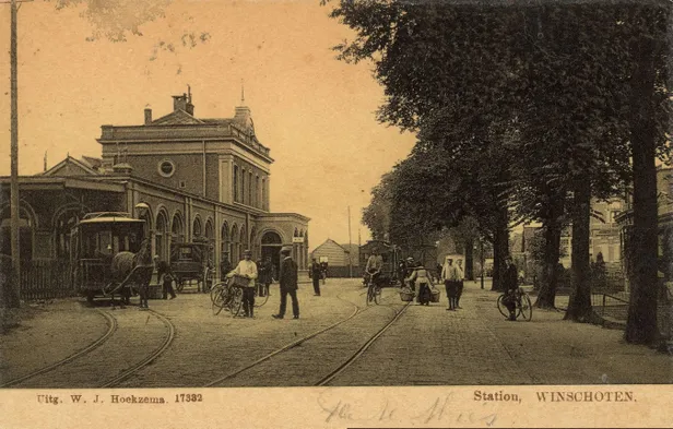 Paardentram bij station Winschoten, 1905-1910