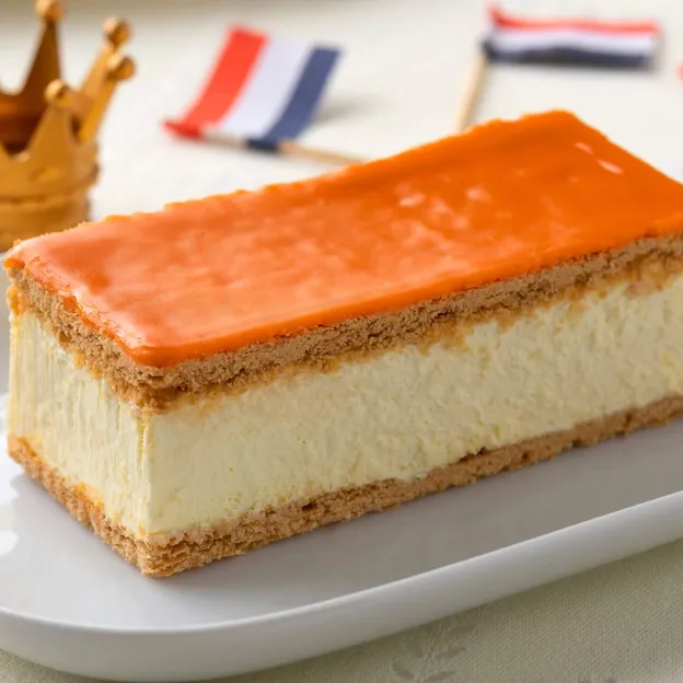 Dutch orange Tompouce pastry for kings day