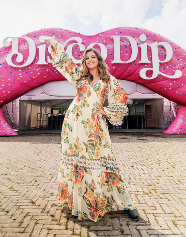 Miljuschka Witzenhausen tijdens het DiscoDip festival. 