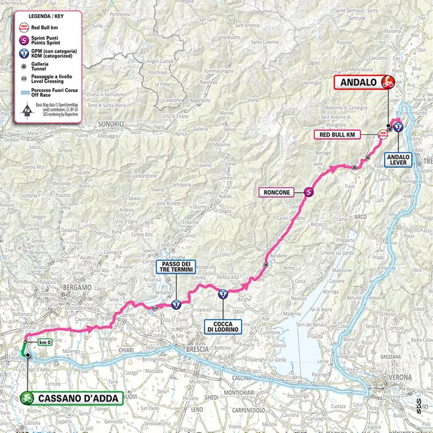 Map Giro 2026 etappe 17.