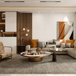 3d render of luxury home interior, living room