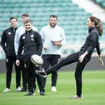 Duchess of Cambridge visits an England Rugby training session