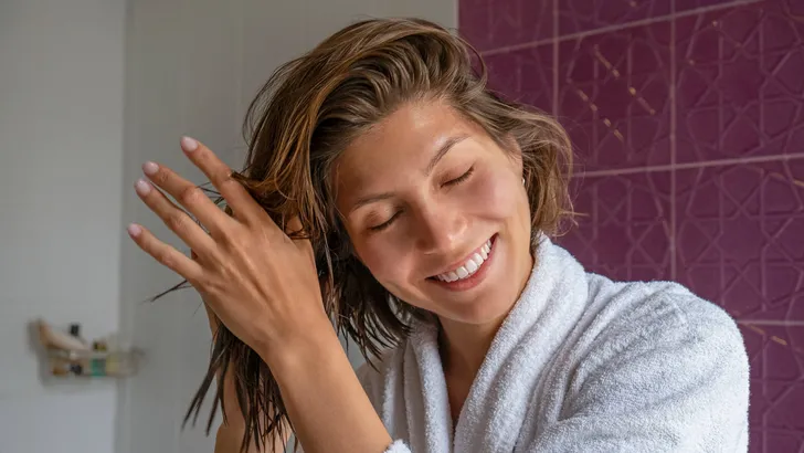 Young woman in a bathroom