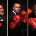 Persfoto's van Boer Ayoub, Dave Roelvink en Melvin Manhoef voor Boxing Influencers