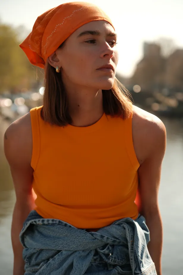 Bandana €15,95 | Ribbed top: €9,95