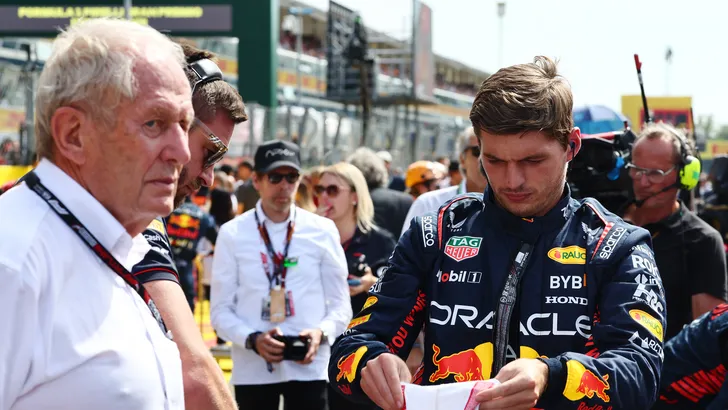 Max Verstappen en Helmut Marko bij de Grand Prix van Italië