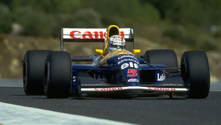 Nigel Mansell herenigd met titelwinnende Williams FW14B