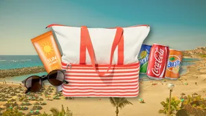 Strandtas met drankjes