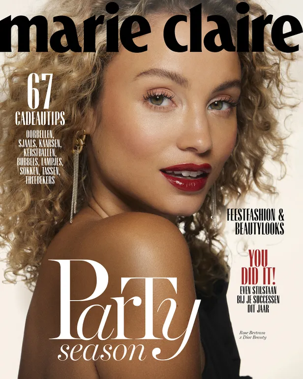 Marie Claire's party issue met op de cover Rose Bertram 