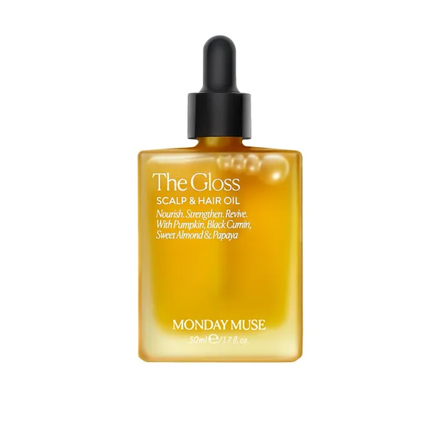 The gloss scalp & hair oil van Monday Muse | €55 (50 ml)