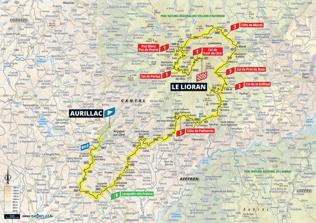 Map parcours etappe 10 Tour de France 2026